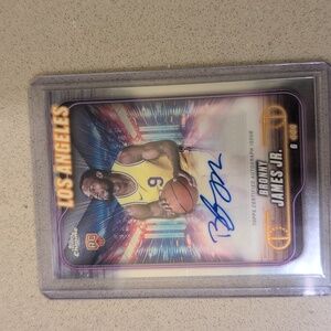 Topps Chrome Autograph Card with Black and White Text